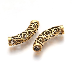 Tibetan Style Alloy Curved Tube Beads&nbsp;PALLOY-J154-58AG