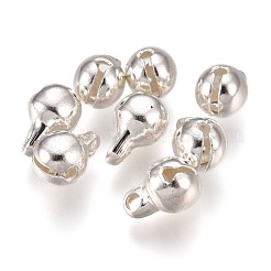 ステンレススチールチャーム201個  小さな鈴  銀  9x5.5x6mm  穴：2mm&nbsp;STAS-H410-17S-C