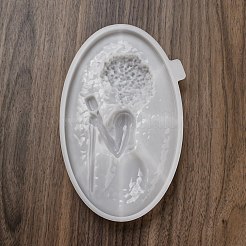 ジャズ女性歌手の形のディスプレイ装飾 DIY シリコン像の型  肖像彫刻樹脂鋳造鋳型  UVレジン用  エポキシ樹脂工芸品作り  ホワイト  200x120x21mm&nbsp;DIY-K072-04