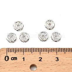 Brass Grade A Rhinestone Spacer Beads&nbsp;RB-A014-Z6mm-01S