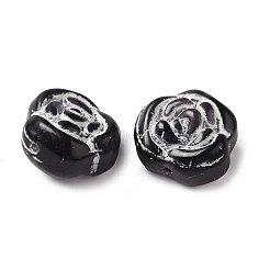 透明なランプワークビーズ  ローズ  ダークスレートブルー  13x8mm  穴：1mm  約65~75個/100g&nbsp;LAMP-P065-01A-07