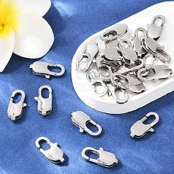 変色しにくい304ステンレススチール製のロブスタークロウ留め金  ステンレス鋼色  16x8x4mm  穴：1x3mm&nbsp;STAS-N078-12C