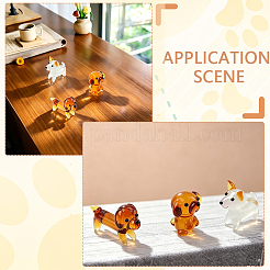 3Pcs 3 Styles Puppy Glass Display Decoration&nbsp;DJEW-DJ0001-12A