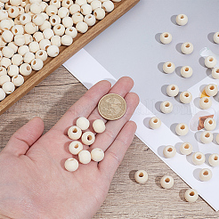 500Pcs Unfinished Natural Wood European Beads&nbsp;WOOD-PA0001-57