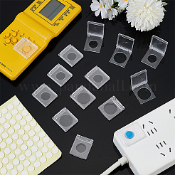 プラスチック製電源プッシュボタンスイッチカバー1枚  防水性と衝突  防塵プロテクター  フラットラウンド型両面粘着アクリルステッカー24枚付き  透明  33x28x5.5mm  内径：16~22mm&nbsp;FIND-BC0041-65