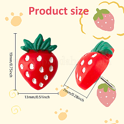 Strawberry Opaque Resin Map Pins&nbsp;AJEW-AB00158