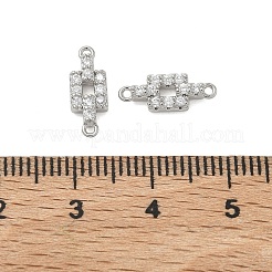 SHEGRACE Brass Micro Pave Clear Cubic Zirconia Connector Charms&nbsp;XGRQ3D800-505P