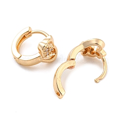 Rack Plating Brass with Cubic Zirconia Hoop Earrings for Women&nbsp;EJEW-G363-02KCG