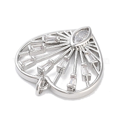 Rack Plating Brass Clear Cubic Zirconia Pendants&nbsp;KK-M293-15P