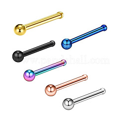 304ステンレススチールラウンドボールノーズボーンリング  ブラック  7mm  ピン：0.8mm  ヘッド：2mm&nbsp;WG2C4E4-02