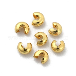 真鍮製つぶし玉カバーカシメ玉カバー  18KGP本金メッキ  4x3x2mm  穴：1.5mm&nbsp;KK-P232-14G