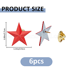 6Pcs Star Alloy Lapel Pin Backs for Backpack Clothes&nbsp;JEWB-FH0003-07C