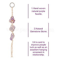 3Pcs 3 Style Irregular Gemstone Hanging Pendant Decoration&nbsp;HJEW-EL0001-08
