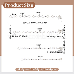 4Pcs 4 Style Acrylic Beaded Knitting Row Counter Chains with Alloy Sheep Charm&nbsp;HJEW-AB00664