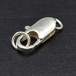 真鍮カニカン  はんだ付け丸カン付き  銀色のメッキ  留め金：10.5x5mm  はんだ付けされた丸カン：4x0.7~0.8mm  内径：1.5mm&nbsp;KK-KK801-S