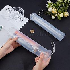 2個 2スタイル 伸縮式プラスチックペイントブラシケース  長いペイント ブラシ ホルダー チューブ  コラム  透明  223~255x49~67x49~61mm  1個/スタイル&nbsp;AJEW-GF0013-24