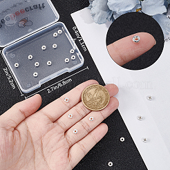ドーナツ30個、スターリングシルバースペーサービーズ925個  銀  4x2mm  穴：2mm&nbsp;STER-BBC0005-43S