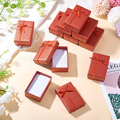 厚紙ジュエリーセット梱包箱  内部のスポンジ  リング用  小さな時計  ネックレス  イヤリング  ブレスレット  長方形  暗赤色  7.7x4.8x2.7cm&nbsp;X1-CON-TAC0008-03E