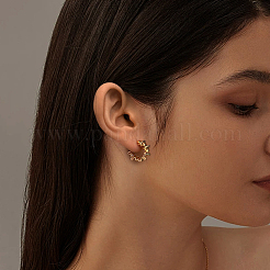 4 Pairs 2 Colors Brass Hoop Earrings&nbsp;EJEW-GO0003-26