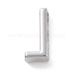 合金文字スライドチャーム  プラチナ  文字L  20.5~21x6~10.5x6.5mm  穴：17.5~18x2.5mm&nbsp;FIND-A023-17L