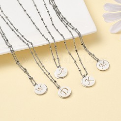 Natural Shell Initial Necklaces&nbsp;NJEW-JN03420