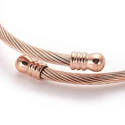 304ステンレススチールトルクバングルセット  カフバングルセット  ミックスカラー  2-1/4インチ（5.6cm）  3個/セット&nbsp;BJEW-L642-10