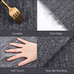 DIY クラフト用の豪華な布生地  テーブルメサ保護  背景布  グレー  380~420x480~520x2mm&nbsp;DIY-WH20002-95C