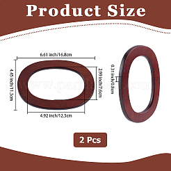 手編みバッグアクセサリー用木製ハンドル2個  オーバル  ココナッツブラウン  170mm&nbsp;FIND-CL0001-46
