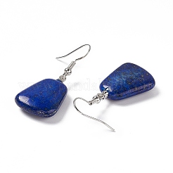 Natural Dyed Lapis Lazuli Trapezoid Dangle Earrings&nbsp;EJEW-D188-02P-08