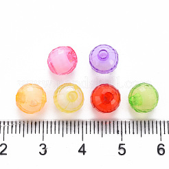 透明なアクリルビーズ  二層ビーズ  染め  多面カット  ラウンド  ミックスカラー  8x7.5mm  穴：2mm  約1990個/500g&nbsp;TACR-S152-21E