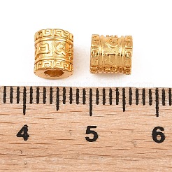 真鍮ビーズ  レトロ柄の柱  18KGP本金メッキ  6.3x6mm  穴：2.7mm&nbsp;LS-KK-Z162-11G