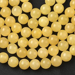 Natural Yellow Jade Bead Strands&nbsp;G-K121-01-8mm