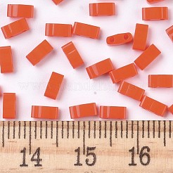 MIYUKIハーフティラビーズ  日本製シードビーズ  2の穴  （htl406)不透明なオレンジ  5x2.3x1.9mm  穴：0.8mm  約1250個/50g&nbsp;SEED-X0054-HTL406