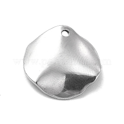 変色しない201ステンレススチールペンダント  リーフチャーム  ステンレス鋼色  16x15.5x1.5mm  穴：1.2mm&nbsp;STAS-G296-12P