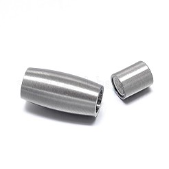 変色しにくい304ステンレススチールのマグネット留め具と接着端  マット  ステンレス鋼色  14x8mm  穴：5mm&nbsp;STAS-D059-15C