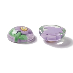 Transparent Flower Resin Cabochons&nbsp;RESI-G034-B02