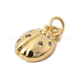 Brass Micro Pave Clear Cubic Zirconia Pendants&nbsp;KK-H267-077G-02