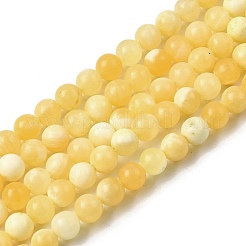 Natural Yellow Jade Beadd Strands&nbsp;G-A274-A01-6mm