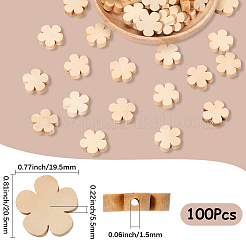 100Pcs Unfinished Maple Wood Beads&nbsp;WOOD-PA0001-66