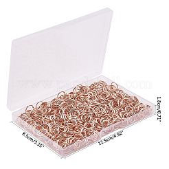 鉄オープン丸カン  ラウンド  真鍮指カン付き  ローズゴールド  18ゲージ  10x1.0mm  内径：8mm  約750個/箱&nbsp;IFIN-PH0024-59A