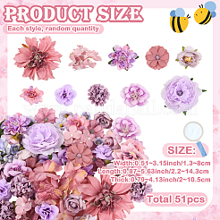 3 Bags 3 Styles Cloth Flower&nbsp;DIY-SP0005-72E