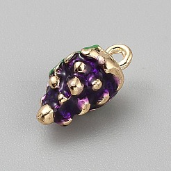 合金エナメルチャーム  ライトゴールド  ブドウ  15.5x7.5x8mm  穴：1.8mm&nbsp;FIND-CJC0024-48E
