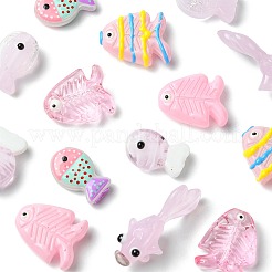 14Pcs 7 Colors Painted Glass Beads&nbsp;LAMP-FS0001-60