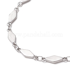 304 Stainless Steel Rhombus Link Chain Bracelets for Women&nbsp;BJEW-JB11603-02