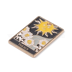 合金ペンダント  ライトゴールド  タロットチャーム  太陽  きいろ  28x19x1.5mm  穴：2mm&nbsp;JEWB-D064-01KCG-02