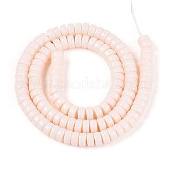 オペークソリッドカラーガラスビーズ連売り  フラットラウンド  古いレース  6~6.5x3~3.5mm  穴：0.8mm  約114~116個/連  14.76~14.96インチ（37.5~38cm）&nbsp;GLAA-N026-3x6mm-01
