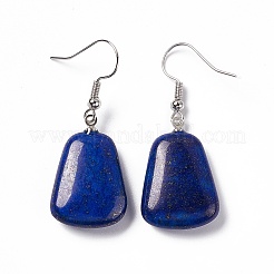 Natural Dyed Lapis Lazuli Trapezoid Dangle Earrings&nbsp;EJEW-D188-02P-08