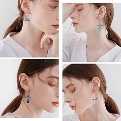 DIYファセットビーズイヤリング作成キット  合金とガラスビーズを含む  鉄のイヤリングのフックとピン  ミックスカラー  98個/箱&nbsp;DIY-SZ0007-70
