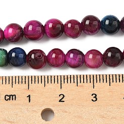 グレードAB天然タイガーアイビーズ連売り  染め  ラウンド  カラフル  6~6.5mm  穴：1.2mm  約64個/連  14.96''（38センチメートル）&nbsp;G-F591-18-6mm-06