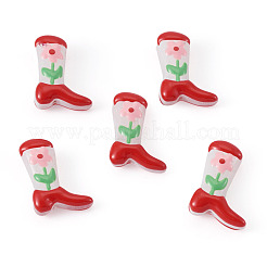 5Pcs Boot Baking Paint Glass Enamel  Beads&nbsp;LAMP-TADJ0001-08F